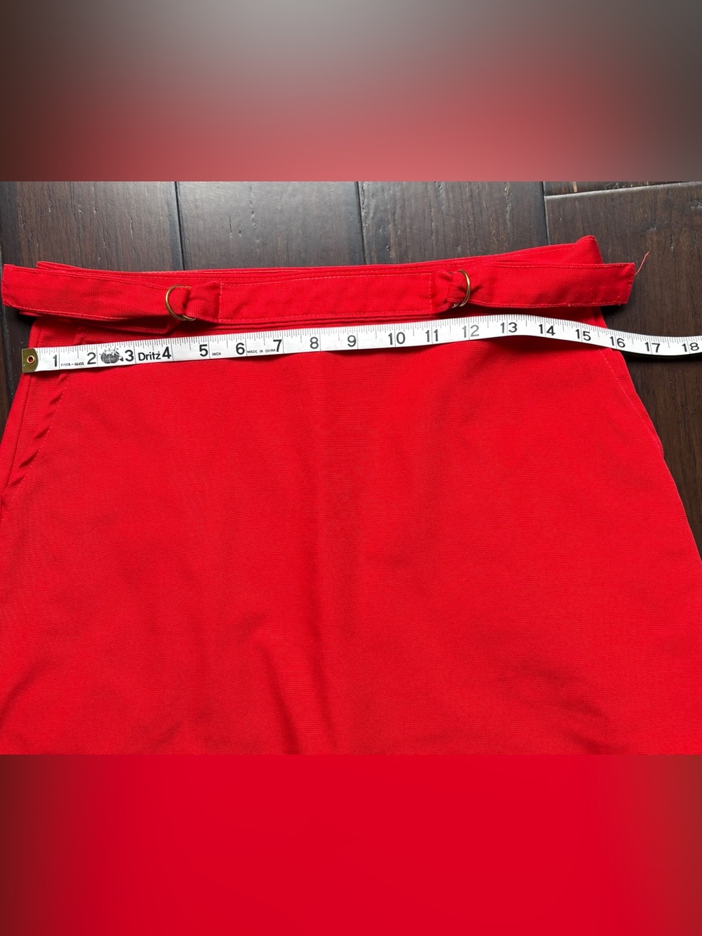 Vintage Orvis Vibrant Red Cotton A-Line Skirt wraparound Large Made in USA - Picture 7 of 8